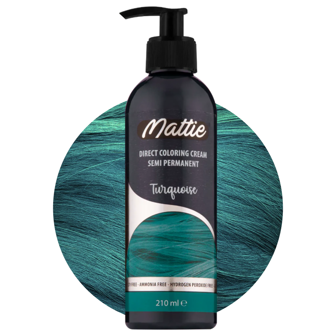 Mattie Turquoise - Vegan Semi-Permanent Direct Dye Hair Color Cream 210 ml