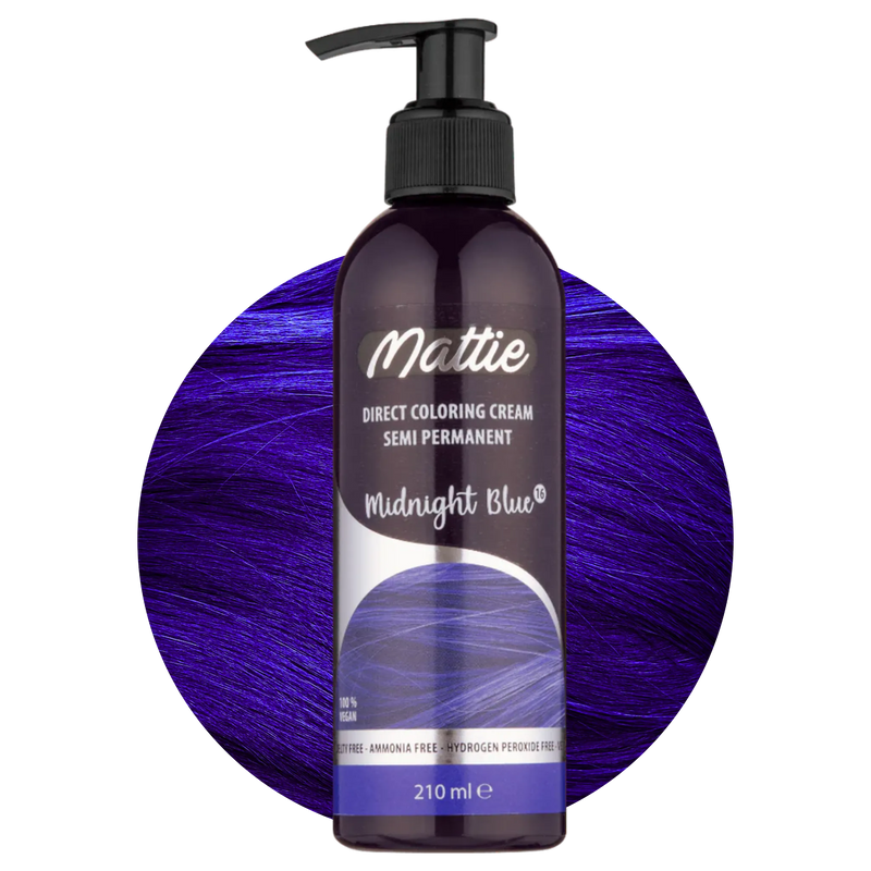 Mattie Midnight Blue - Crème Colorante Direct Vegan Semi-Permanente 210ml
