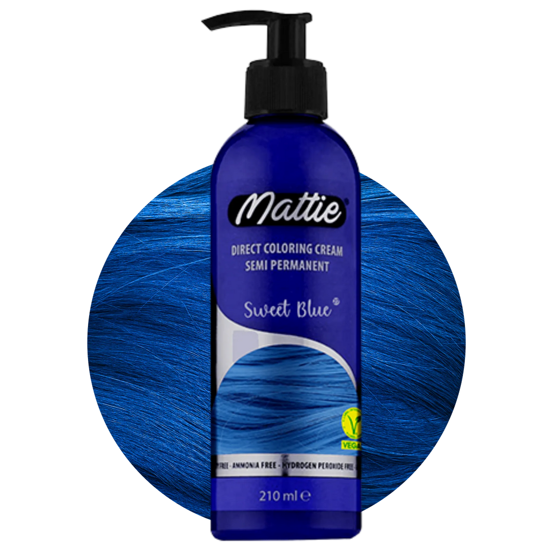 Mattie Sweet Blue - Wegańska Półpermanentna Koloryzacja Bezpośrednia Kremowa Farba Do Włosów 210 ml