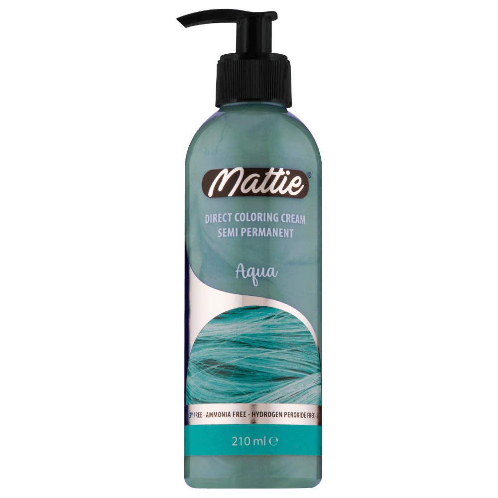 Mattie Aqua - Vegan Semi-Permanent Direct Dye Hair Color Cream 210 ml