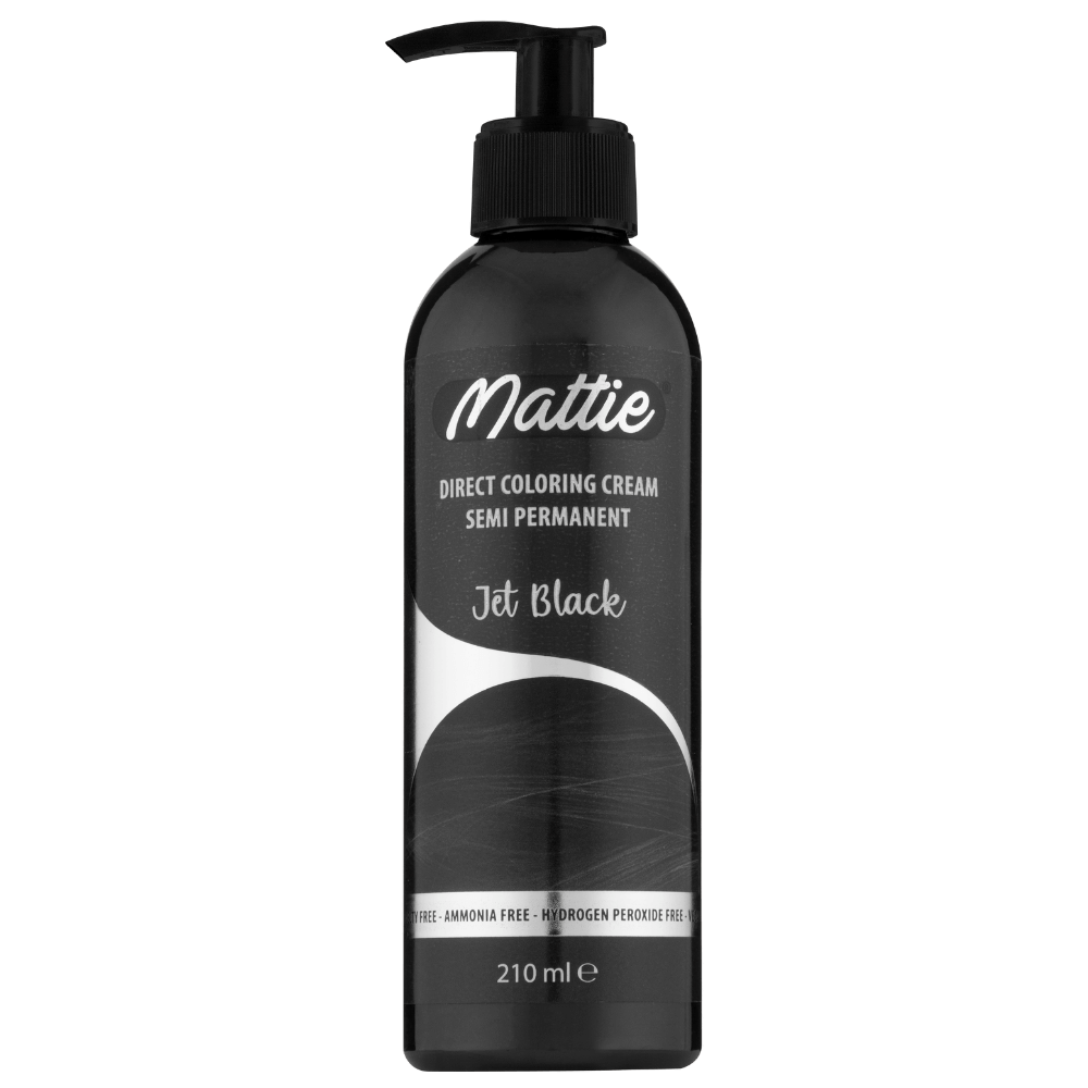 Mattie Jet Black - Vegan Semi-Permanent Direct Dye Hair Color Cream 210 ml