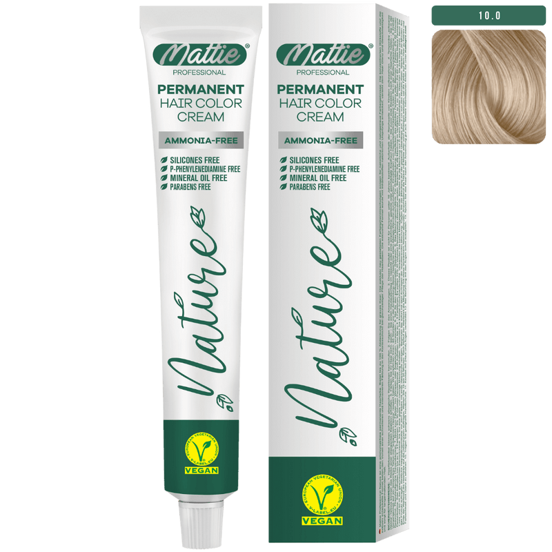 Mattie Professional Nature (10.0) Intens Extra Licht Blond - Vegan Permanente Kleurcrème 60ml