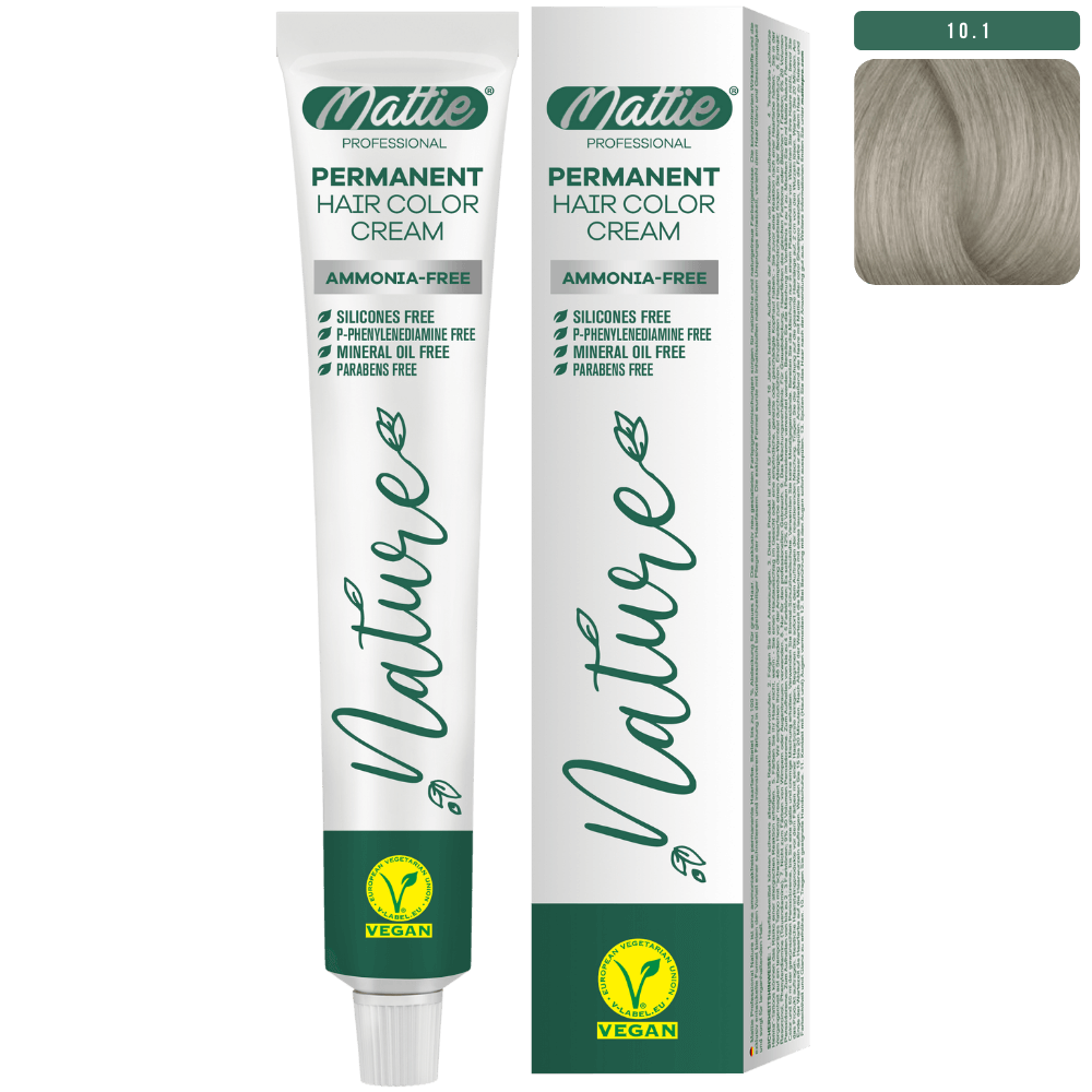 Mattie Professional Nature (10.1) Platino Cenere - Crema Colorante Permanente Vegana 60ml