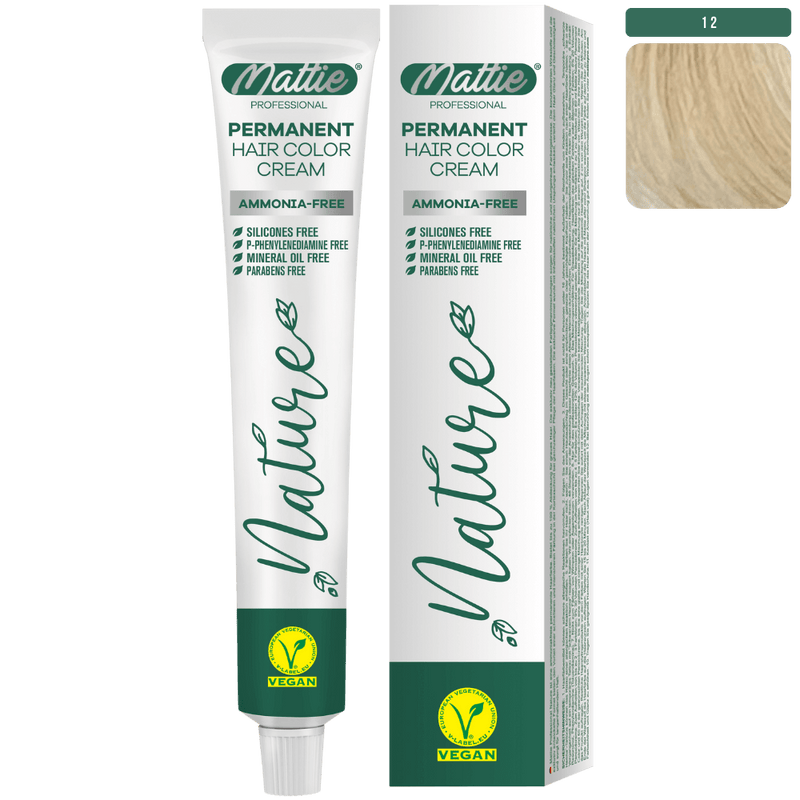 Mattie Professional Nature (12) Intense Blonde Super Aclarant - Vegan Permanente Kleurcrème 60ml