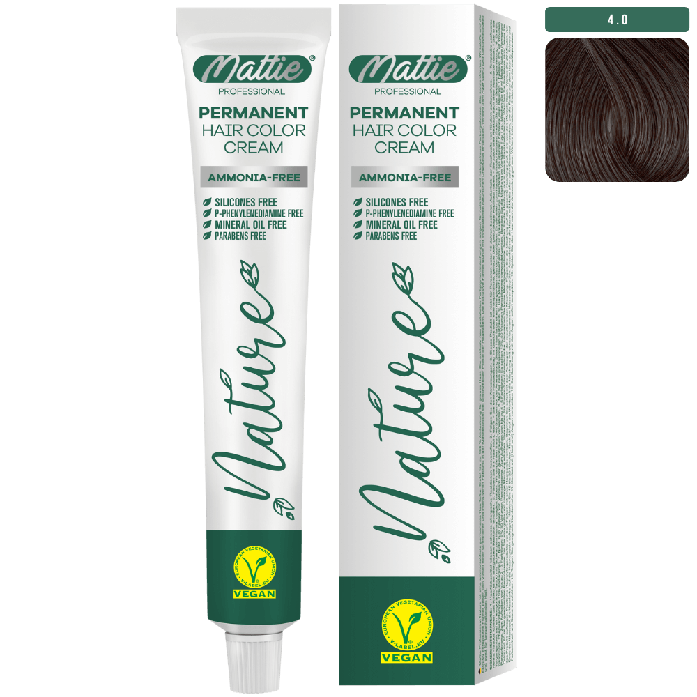 Mattie Professional Nature (4.0) Intense Brown - Vegane Permanent Farbcreme 60ml