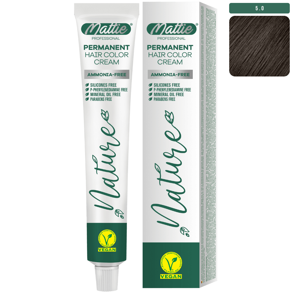 Mattie Professional Nature (5.0) Intense Light Brown - Vegane Permanent Farbcreme 60ml