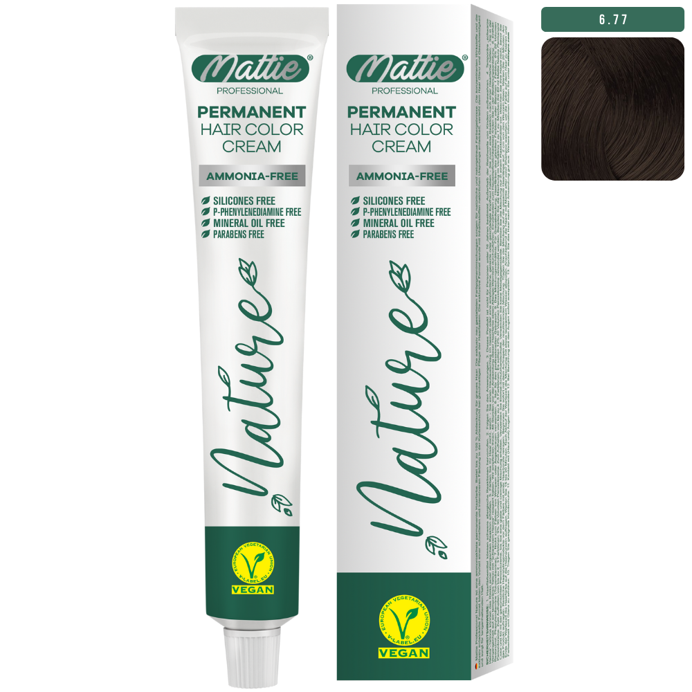 Mattie Professional Nature (6.77) Intense Chocolate - Vegan Permanent Color Cream 60ml