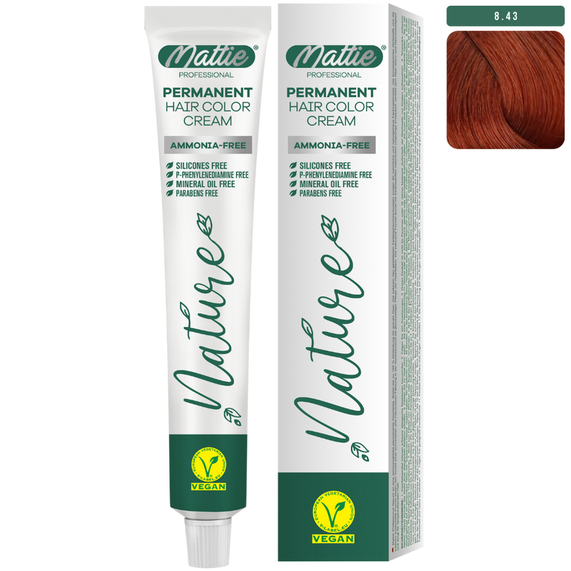 Mattie Professional Nature (8.43) Honey Foam - Vegan Permanent Color Cream 60ml
